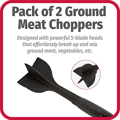 Goodcook High-Temp Nylon 5-Blade Head 10" Hamburger Ground Meat Choppers Pack Of 2, Black #TOP1