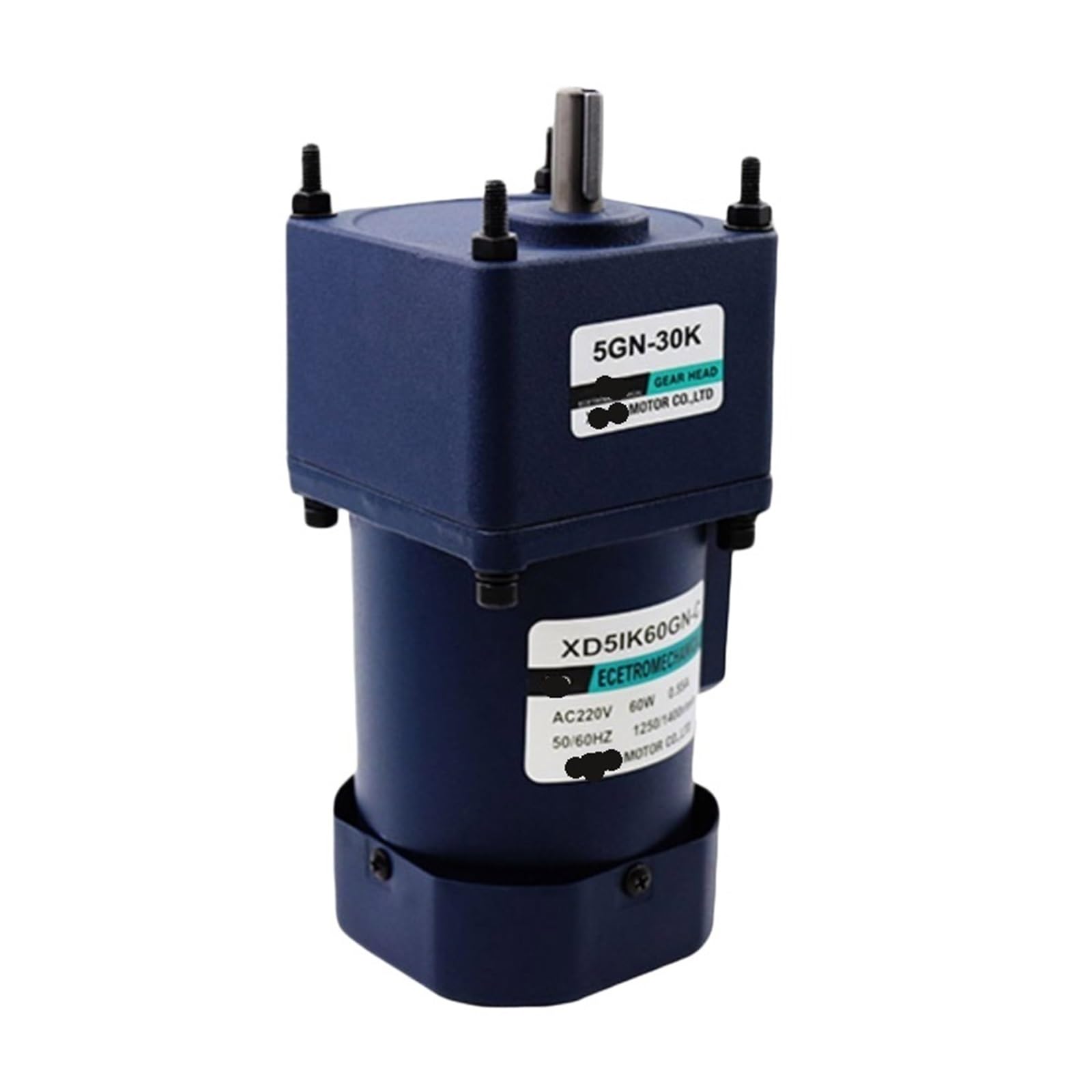 AC Motor De Velocidad Ajustable Motor Motorreductor de Engranajes de CA de 220 V y 60 W con Motor monofásico de capacitancia, Motor pequeño de Velocidad Fija(30rpm Motor Bracket)
