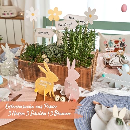 Papierdrachen Ostereiersuche Set - Osterfest in Pastel - Fröhliche Ostersuche un Dekoration - Set 1