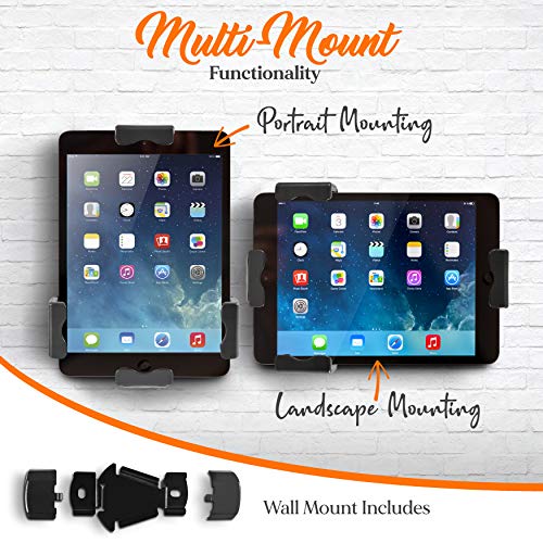 Pyle Pspadlk8 Anti-Theft Tablet Security Stand Kiosk - Table Mount Desktop Tablet Case Holder With Lock, Adjustable Clamp Arm, Internal Cable Routing, For Ipad, Kindle, Samsung, Android Tablets #TOP4