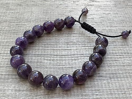 Pulsera ajustable de cuentas de cristal genuino 10mm miniatura 7