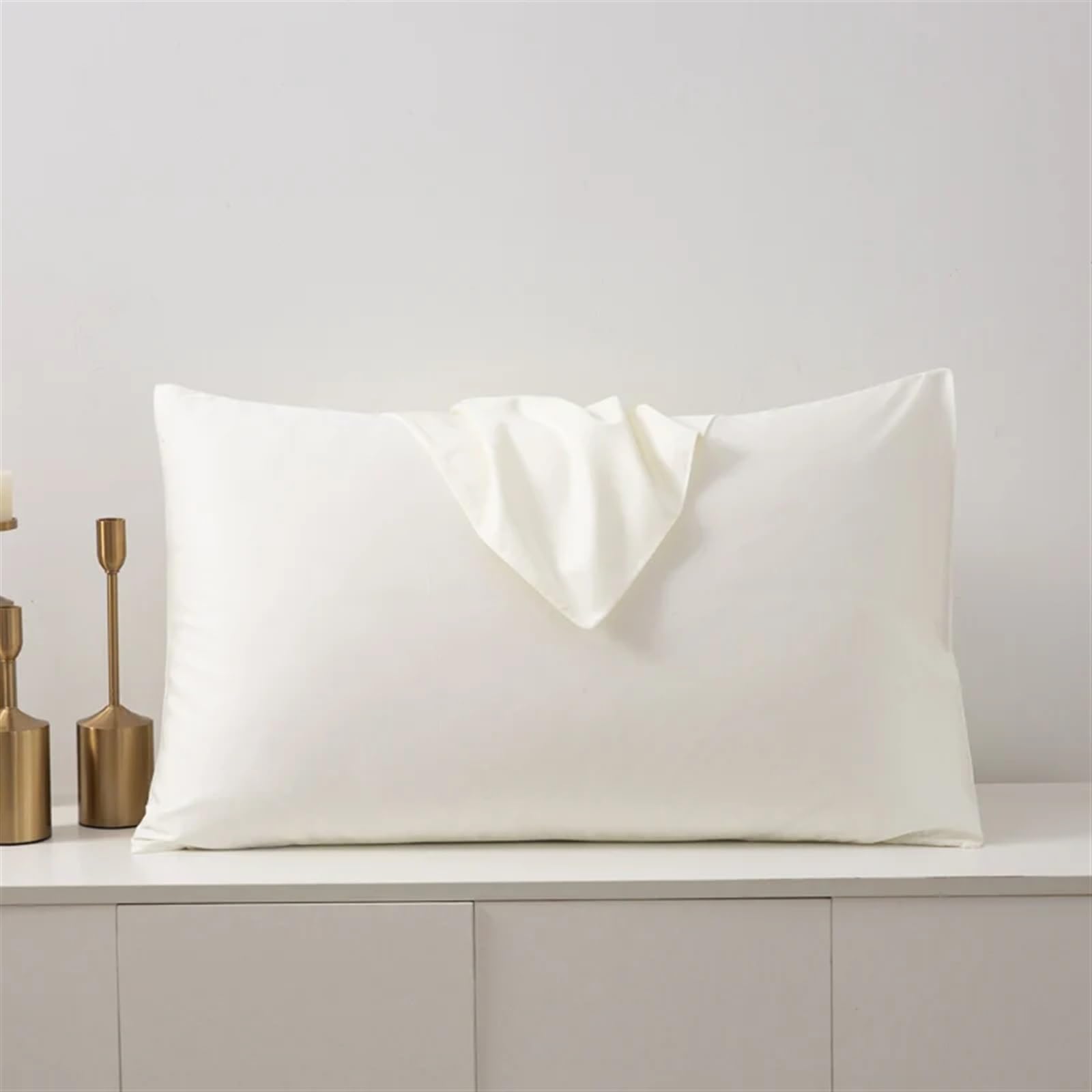 Satin Kissenbezug,Satin Kopfkissenbezug Baumwoll-Kissenbezug, einfarbig, for Zuhause, Hotel, Bettwäsche, Kissenbezug, kurzer Stil (Color : 4, Size : 70x70cm 2pcs)
