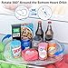 StackHelper Lazy Susan Turntable Organizer - Fits Most Refrigerators, Rectangle Turntable Rack Spice Organizing, Heartspin Lazy Susan Organizer for Fridge, (Large)