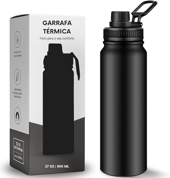 Garrafa Termica de Água Inox 800ml Esportiva
