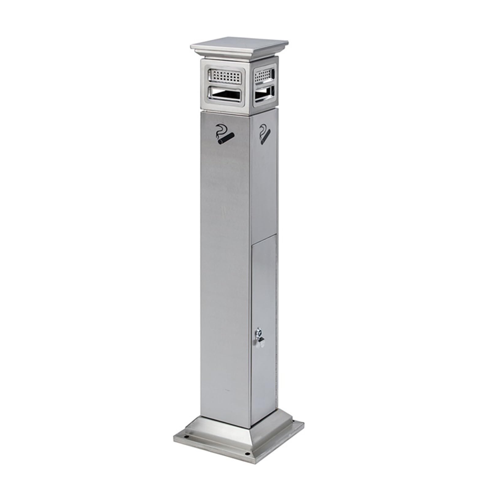OWOHYG Ashtray Trash Can Stainless Steel Outdoor Ash Column Smoking Area Public Vertical Ashtray Trash Can Smoke Extinguishing Trash Can Outdoor Ashtrays For Cigarettes.B