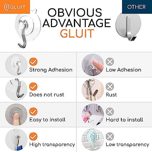 Image of Suction Cup Hooks, Removable Hooks for Wall, Window, Glass, 3 lbs, 14 pcs