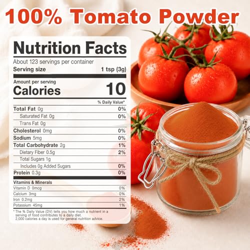 Image of 13OZ Dried Tomato Seasoning Powder, 100% Pure Tomato Powder with Umami Flavor, Premium Tomato for Cooking, Soup, Sauce & Pasta, Vegan, Gluten Free