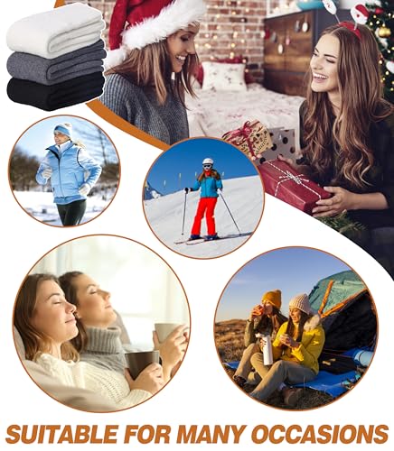 Image of DYW Womens Merino Wool Boot Socks Thermal Thick Winter Warm Cozy Hiking Work Boot Socks Christmas Gift