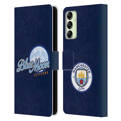 Head Case Designs sous Licence Officielle Manchester City Man City FC Blue Moon Cityzens Graphiques Étui Portefeuille en Cuir Compatible avec Samsung Galaxy A14 5G