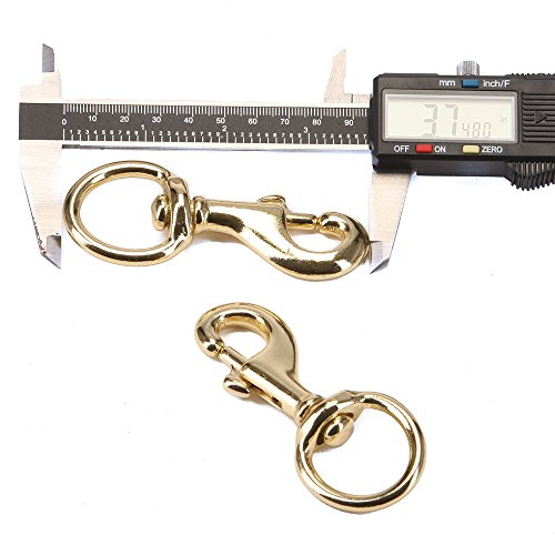 Ravenox Snap Hooks Heavy Duty |(Brass Plated)(1" X 2-Pack) | 1-Inch Swivel Snaps | Keychain Clip With Eye Bolt | Swivel Hook, Bolt Snap For Scuba, Flagpoles, Horse Leads, Leashes | Rope Hardware #TOP2