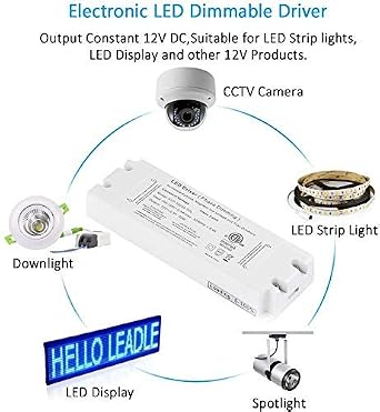 25W Dimmable Driver LED Power Supply - ETL 12V DC Dimming LED Drivers Transformer متوافق مع Lutron ، Leviton