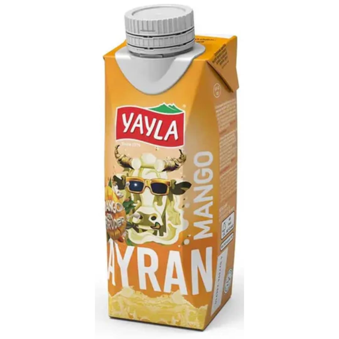 Yayla, Joghurtgetränk Ayran mit Mango anatolischer Joghurt-Drink Nach Anatolischer Art, Sonderproduktionsgetränk 250 mililiter x 30 STÜCK