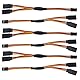 GTIWUNG 6 Stück Premium Servo Y Verlängerungskabel, 22AWG 60 Kerne, 150mm 1 auf 2, 3 Pin JR Stecker für RC Flugzeug