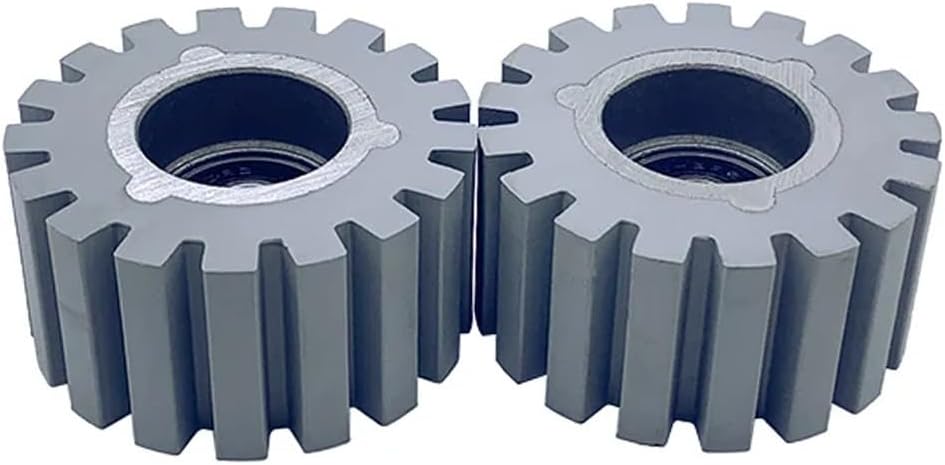 Rubber Pressure Roller Wheels for Edge Banding Machines — 2-Pack, Twill Texture, 54 mm OD × 8 mm ID × 28 mm Thickness, Gray, Compatible with Woodworking
