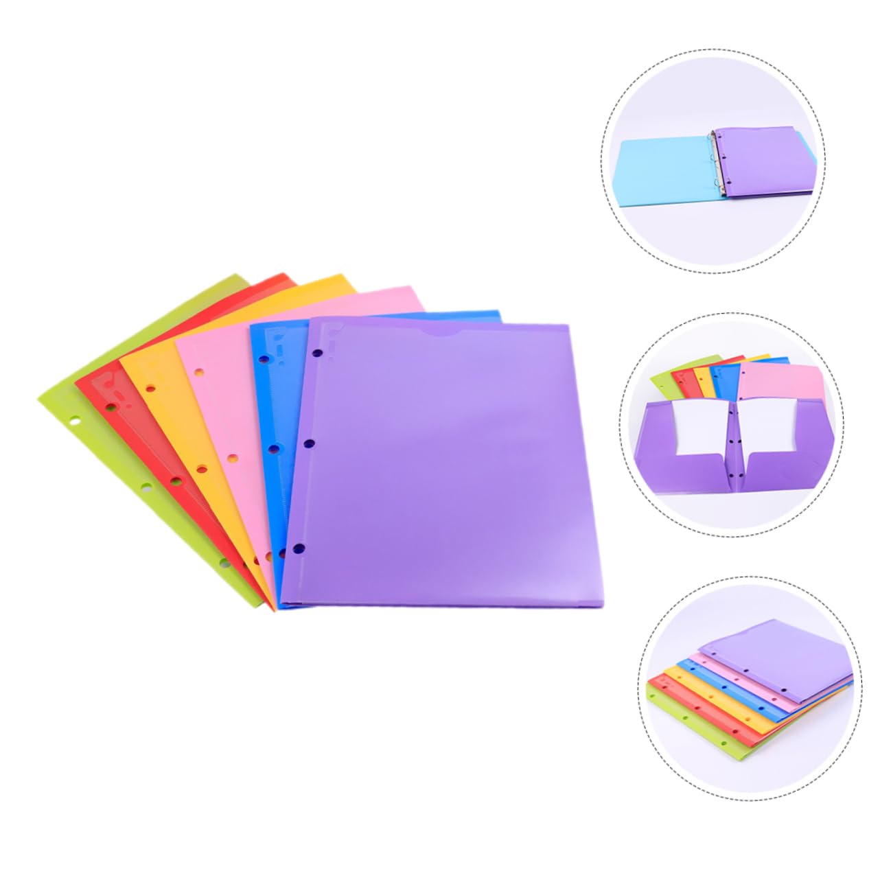 Carpeta de Archivos Pp 6 Unidades Ranuras Dobles para Organizar Documentos en Oficina Color Aleatorio