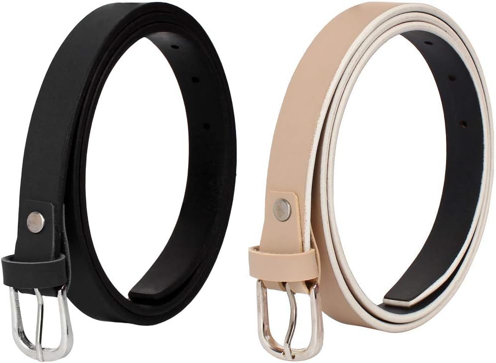 SIDEWOK Women's Vegan Leather Belt (Pack of 2)