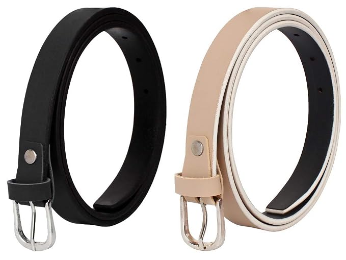 SIDEWOK Womens Vegan Leather Belt (Pack of 2)
