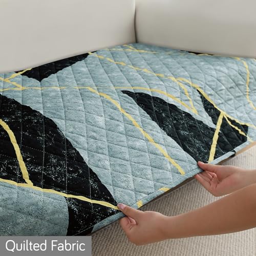 Image of HOKIPO 'Elira Series' Polyester Blend Digitally Printed Water Repellent + Waterproof Sofa Seat Mat for 1 Seater Sofa - Multicolor Abstract Geometry (AR-5241-C10*1)