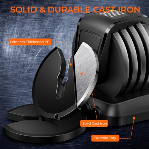 1PC Hanteln Hantelset - Bonvork 5-in-1 Gewichtssets mit Antischlottender Texturen-Griff für Training & Fitness, 1-Sekunden-Einstellbare Gewichte mit Gusseisen (12.5, Kilogramm) – Bild 5