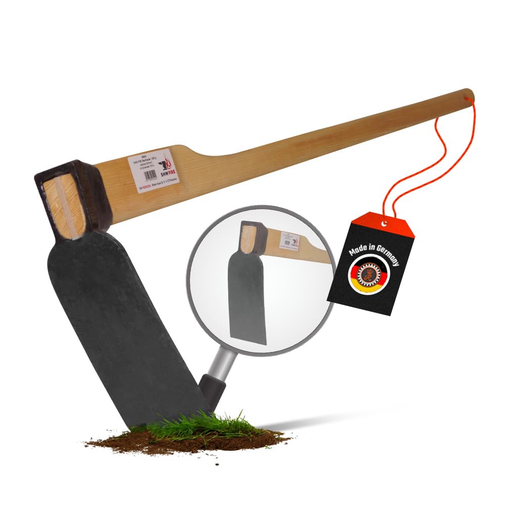 SHW-Fire | Hartboden-Reuthacke mit scharfer Hacke - 135 cm Eschenholzstiel, Wurzelentferner & Unkrauthacke für Gartenarbeit - Gartenhacke & Bodenhacke aus Spezialstahl | Made in Germany