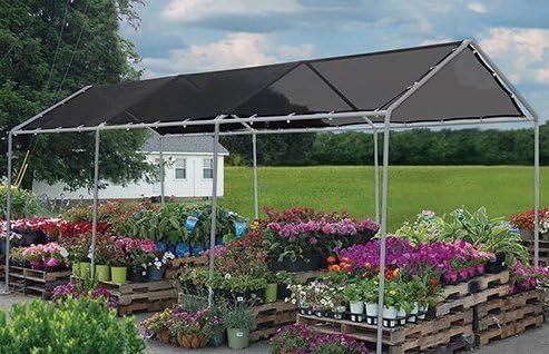 8'X12' (Black) Heavy Duty Mesh Tarp Net Sail Sun Shade Awning and Fence Screen Patio and Canopy Cover