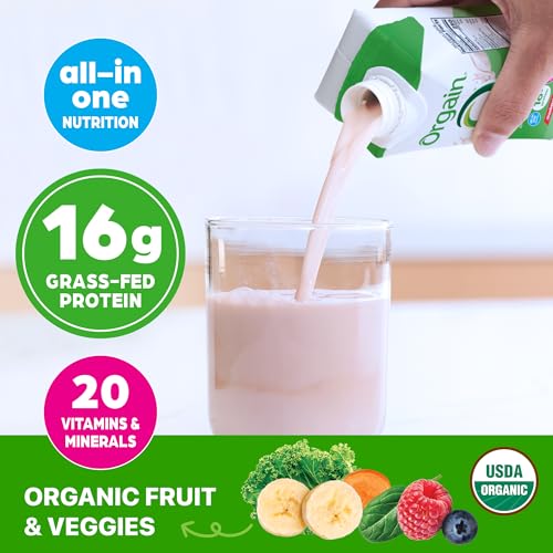Orgain Organic Nutritional Protein Shake,Strawberries & Cream - 16g Grass Fed Whey Protein,Meal Replacement,20 Vitamins & Minerals,Fruits-& Vegetables,Gluten Free,Non-GMO,11 Fl Oz,(Pack of 24) - image 3