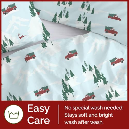 Image of CGK Unlimited Christmas Duvet Cover Twin Size - 68 x 90, Pickup Trucks