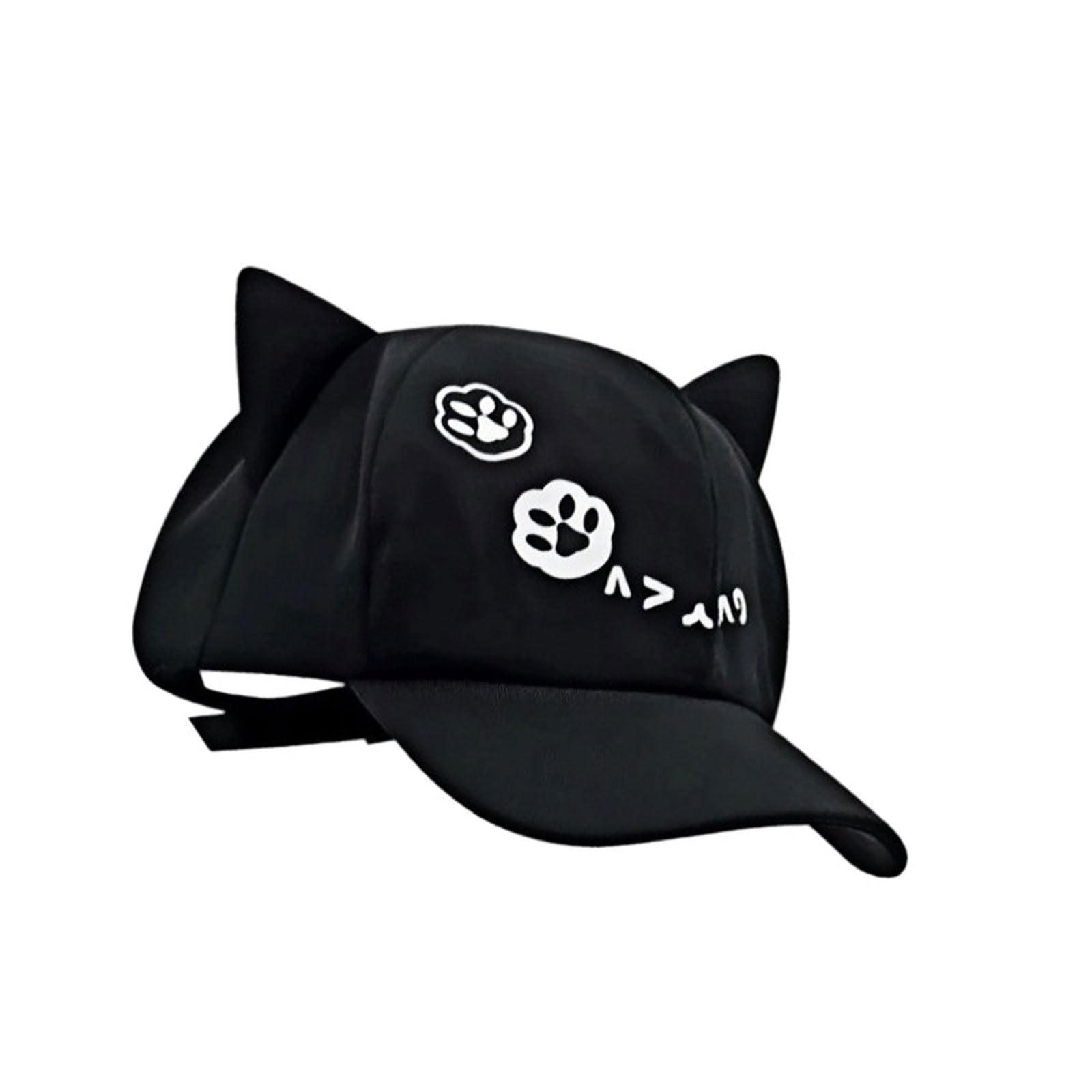 Hgenahgtf Unisex Black Fashionable Cats Ear Baseball Hat With Adjustable Strap Anime Snapbacks Sun For Women Girl Daily Wear Travel Headwear Women Adjustable Cats Ear