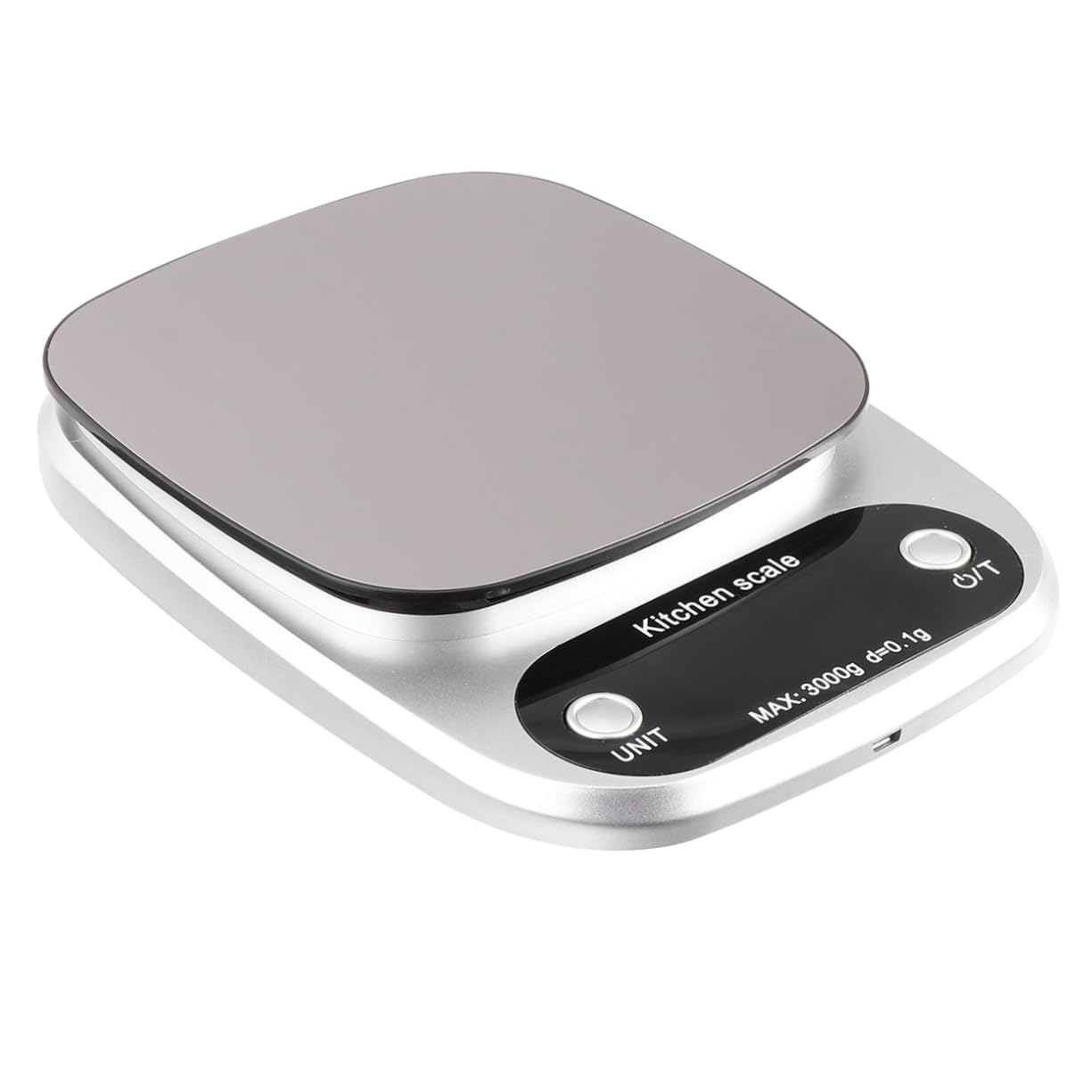 Digitale Küchenwaage mit Präziser Lcd Anzeige aus Edelstahl Wiederaufladbare 3kg Kapazität und 0,1g Genauigkeit für Küchengebrauch