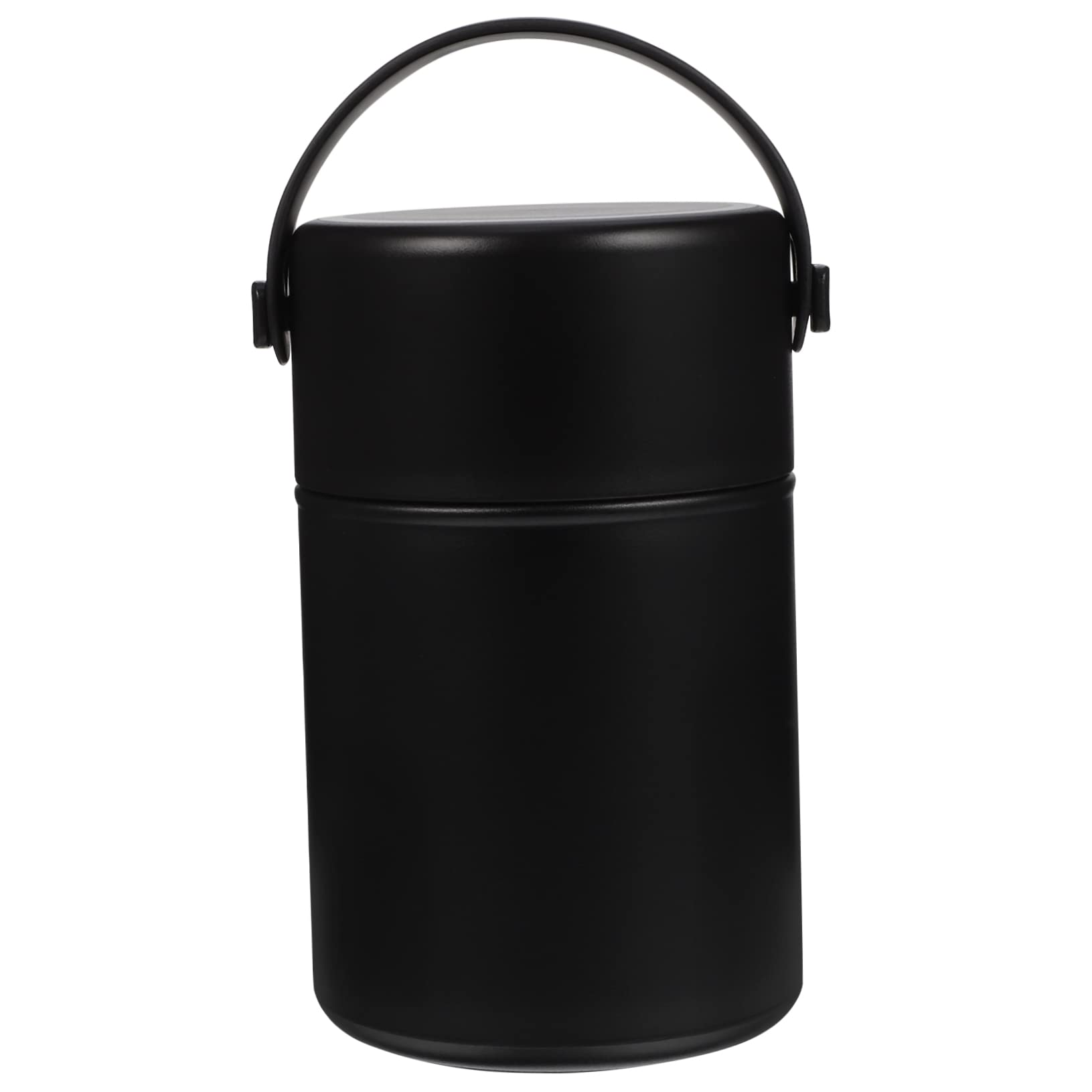 Tragbarer Edelstahl Essensbehälter 850ml Doppelwandiger Vakuum Wärmebehälter Auslaufsicher mit Löffel für Outdoor Aktivitäten Schwarz