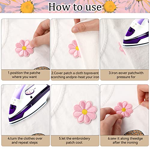 17 Pcs Floral Iron On Patches Sunflower Daisy Flower Sew On Patch Colorful Mini Embroidered Applique Patches For Clothes Backpacks Hats Jeans Jackets Sewing Decorations #TOP2