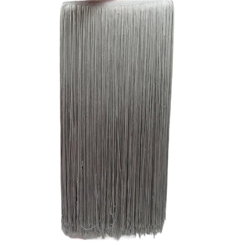 Flecos de Seda Anchos, Lote de 2 metros 100 cm largo con flecos encaje y borlas for bricolaje, accesorios for cortinas, vestidos latinos, escenarios ropa(Gray)