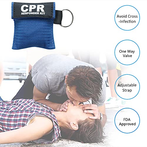 Image of 28pcs CPR Face Shield Mask with Disposable Gloves, CPR Keychain Masks Disposable Emergency Kit for First Aid or CPR Training