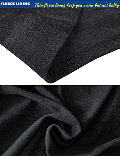 Tacvasen Men's Sports Performance Shirts Long Sleeve Pullover Shirts Tops Zip Up Black Grey, Xl #TOP5