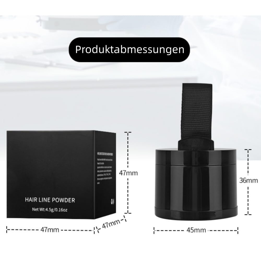 Avellio - Sofort Ansatz- &Grauhaar-Abdeckung,Haarpuder für Frauen und Männer mit Spiegel & Schwamm,Langanhaltend,Haaransatz Ausbessern & Haarausfall Abdecken