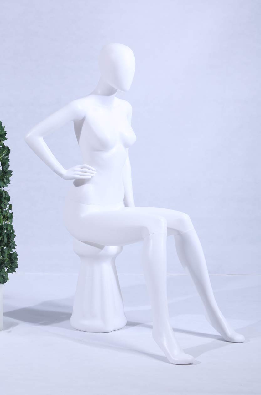 FC-66W Schaufensterpuppe matt weiß ohne Gesicht Arme und Kopf Schaufensterpuppe Female Mannequin Egghead Frau