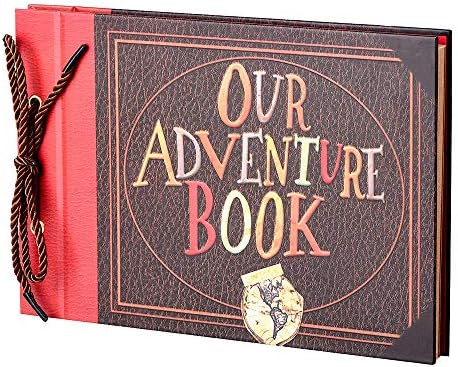 LINKEDWIN Up Scrapbook Photo Album, 3D Our Adventure Book, Wedding Guestbook, Bridal Shower, 11.6 x 7.5 inches, 80 Pages