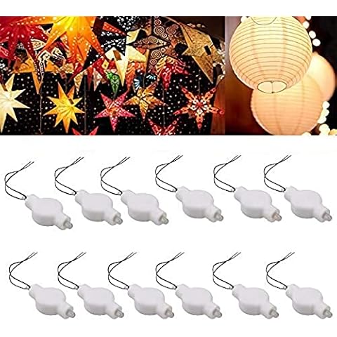 LOGUIDE Paper Lantern Lights,Battery Operated LED Party Lights Bulbs for Paper Lantern Balloons Party Decoration, Waterproof - Warm White 12PACK Cover