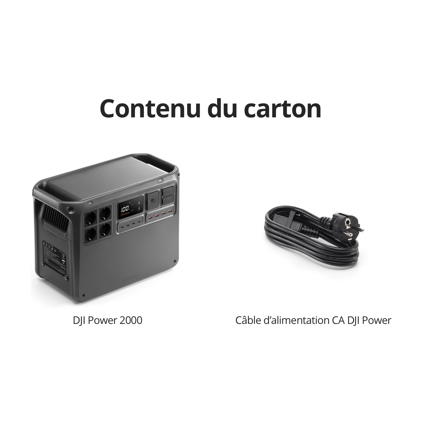 Station électrique portable DJI Power 2000, batterie LFP de 2 048 Wh