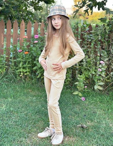 Arshiner Girls Thermal Underwear Set Long Johns Cold Weather Kids Base Layer Top Bottom4