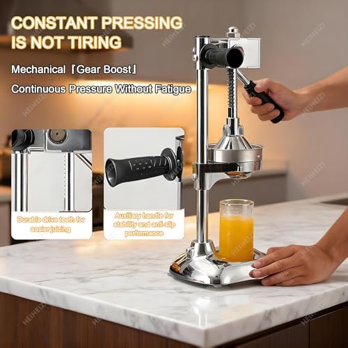 Miniatura 5 de Exprimidor manual de cítricos de acero inoxidable, exprimidor de limón de alta resistencia, fácil de limpiar, ideal para jugo de naranja fresco y