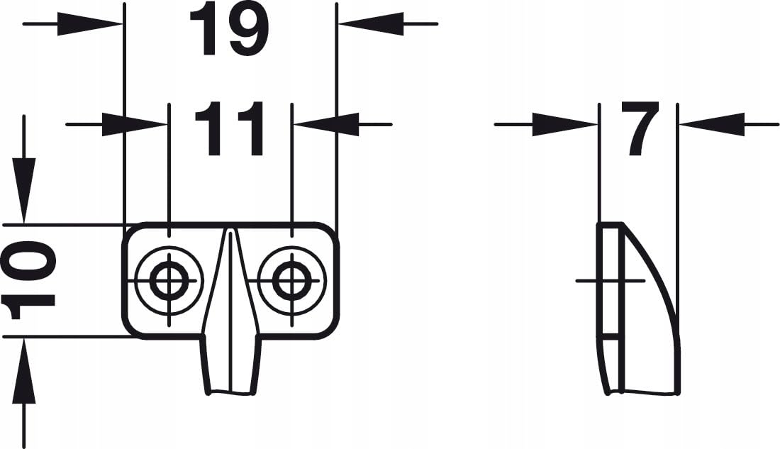 Hafele - Limitatore di apertura per porte di mobili, porta dell'armadio, in plastica, bianco, 2 pezzi + viti, cerniera a patta, adatto come supporto a ribalta per porta dell'armadio