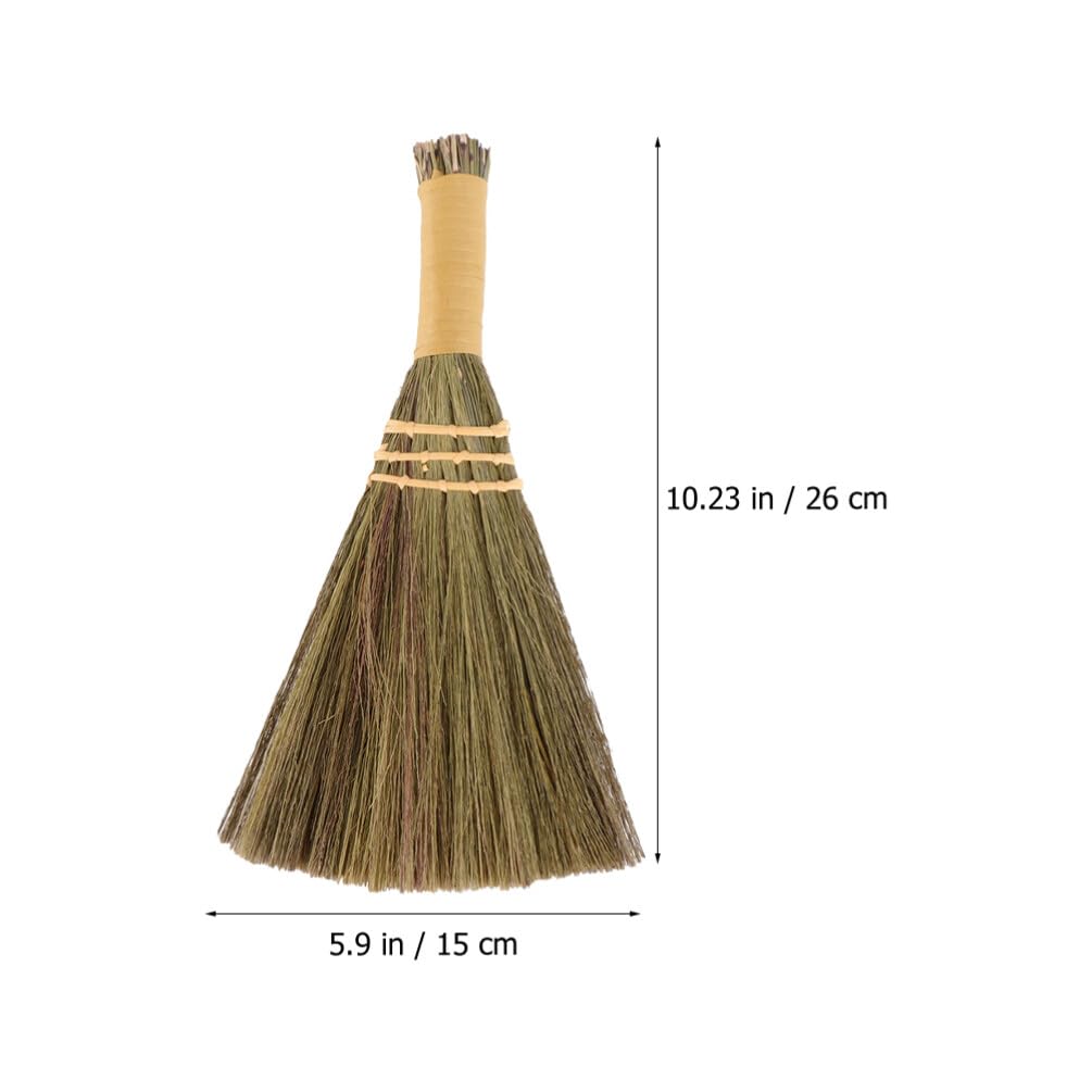Small Whisk Brooms 2Pcs Natural Whisk Sweeping Hand Brooms Corn Whisk Hand Broom Halloween Tabletop Witch Broom for Home Table Cleaning Halloween Cosplay
