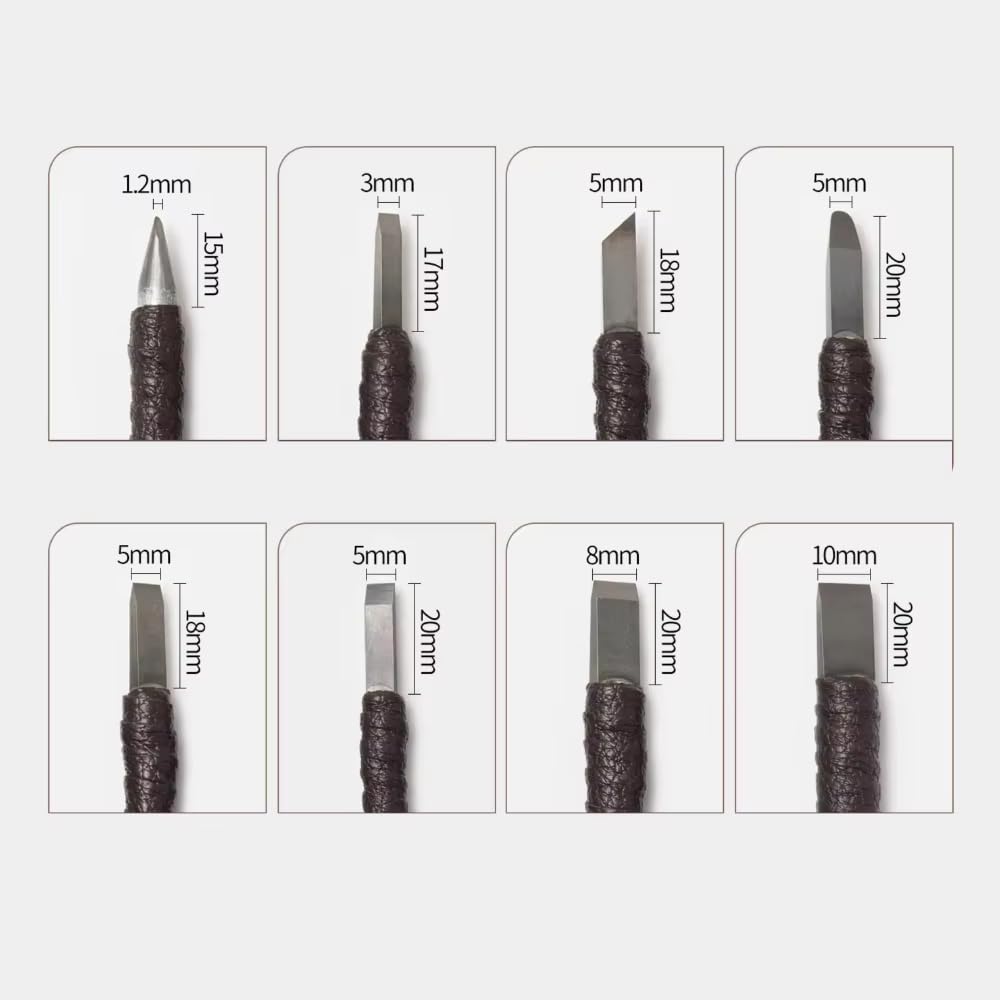 Set di 8 coltelli da taglio in acciaio al tungsteno