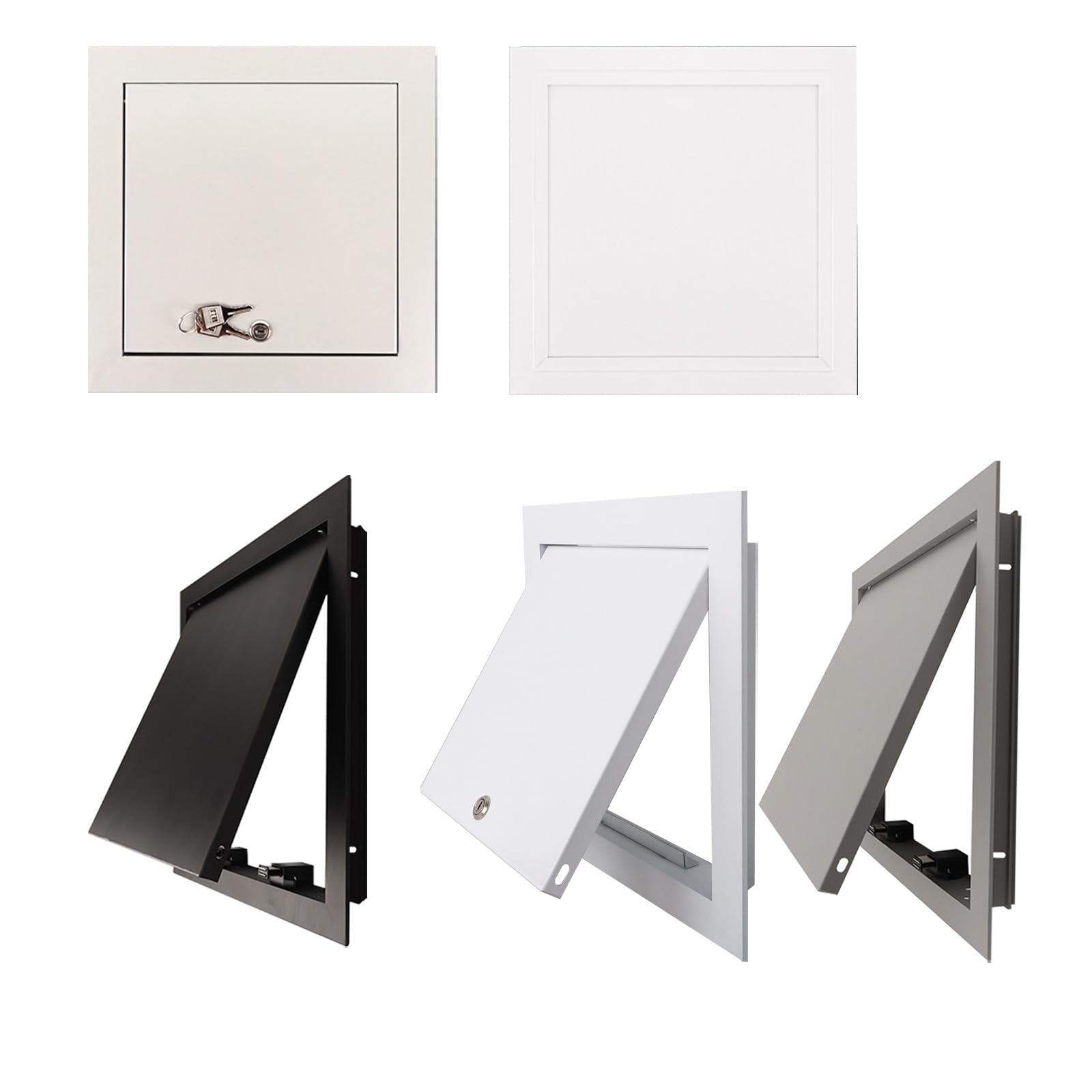 Access Panel for Drywall，Lockable Hatch Loft Access Door， Attic Access Hole Door Cover in Ceiling，Tool-Free Installation(White,25x25cm)