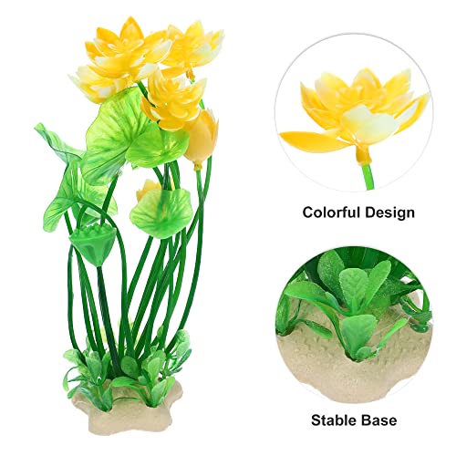 VOCOSTE 1pcs Fish Tank Aquarium Decorations Plants, Yellow 8.27" - Image 4