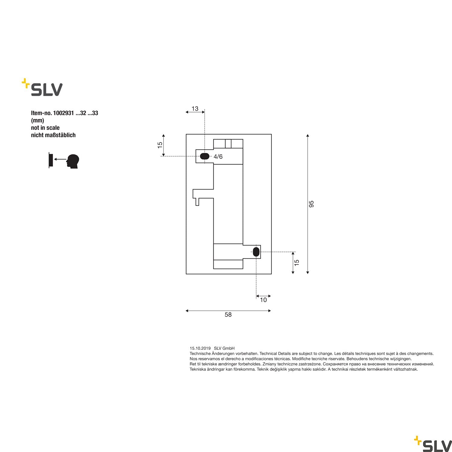 SLV luminaria empotrable de pared ASTINA UP/DOWN QPAR51 / Iluminación de interior de pared, luminaria de superficie, luminaria de superficie de pared, proyector de techo / GU10 10 W gris