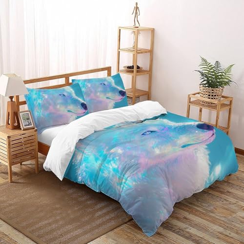 Housse de couette avec fermeture éclair lit enfant double animaux - 2