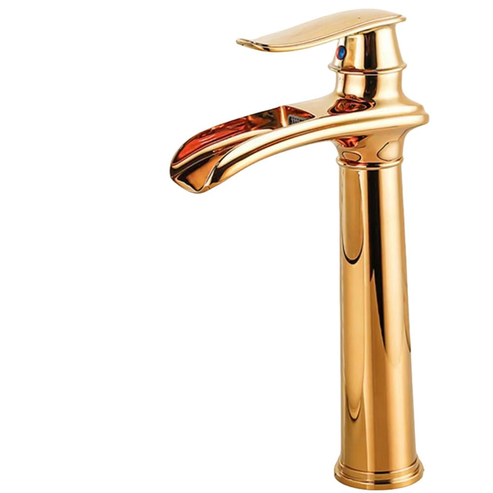Robinet de lavabo cascade noir et or pour une décoration de caractère