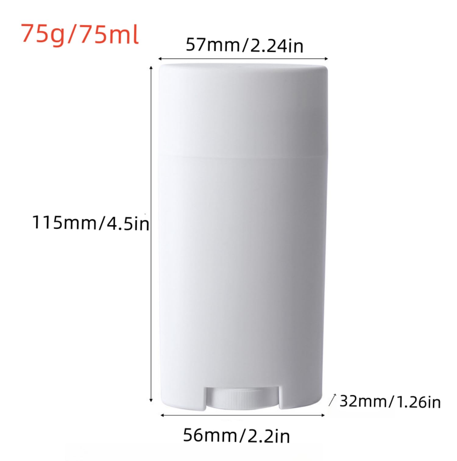 Sxminer 10 sztuk 70 ml puste pojemniki na dezodorant 75 ml białe owalne skręcane tubki do wielokrotnego napełniania dolne wypełnienie plastikowy pojemnik na dezodorant bez BPA do samodzielnego